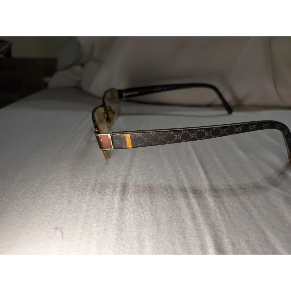 Vintage Gucci GG 1848 Eyeglasses Black Rectangular Frame 135 Made in Japan